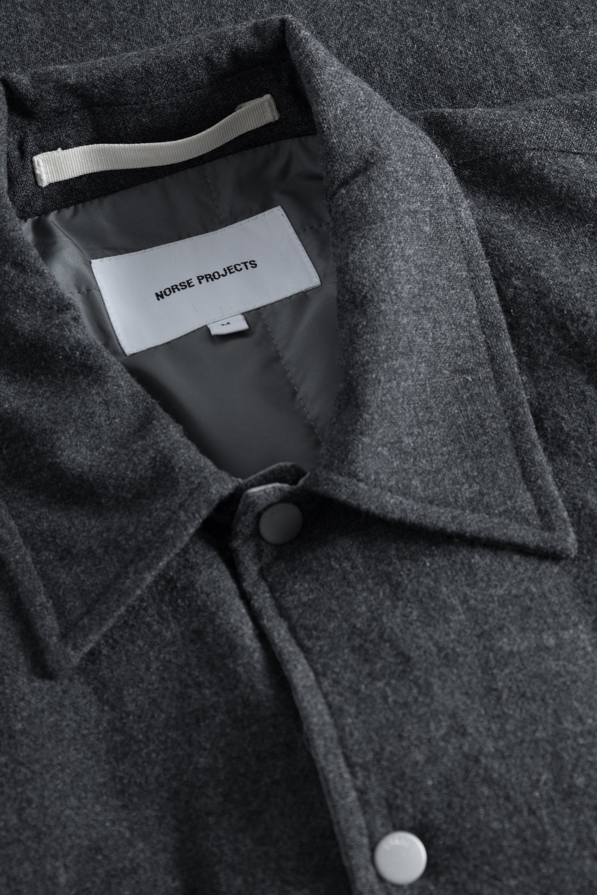 Norse Projects Hjalmer Insulated Wool Overshirt - Charcoal Melange