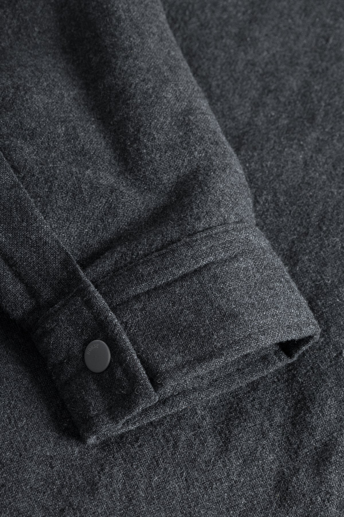 Norse Projects Hjalmer Insulated Wool Overshirt - Charcoal Melange