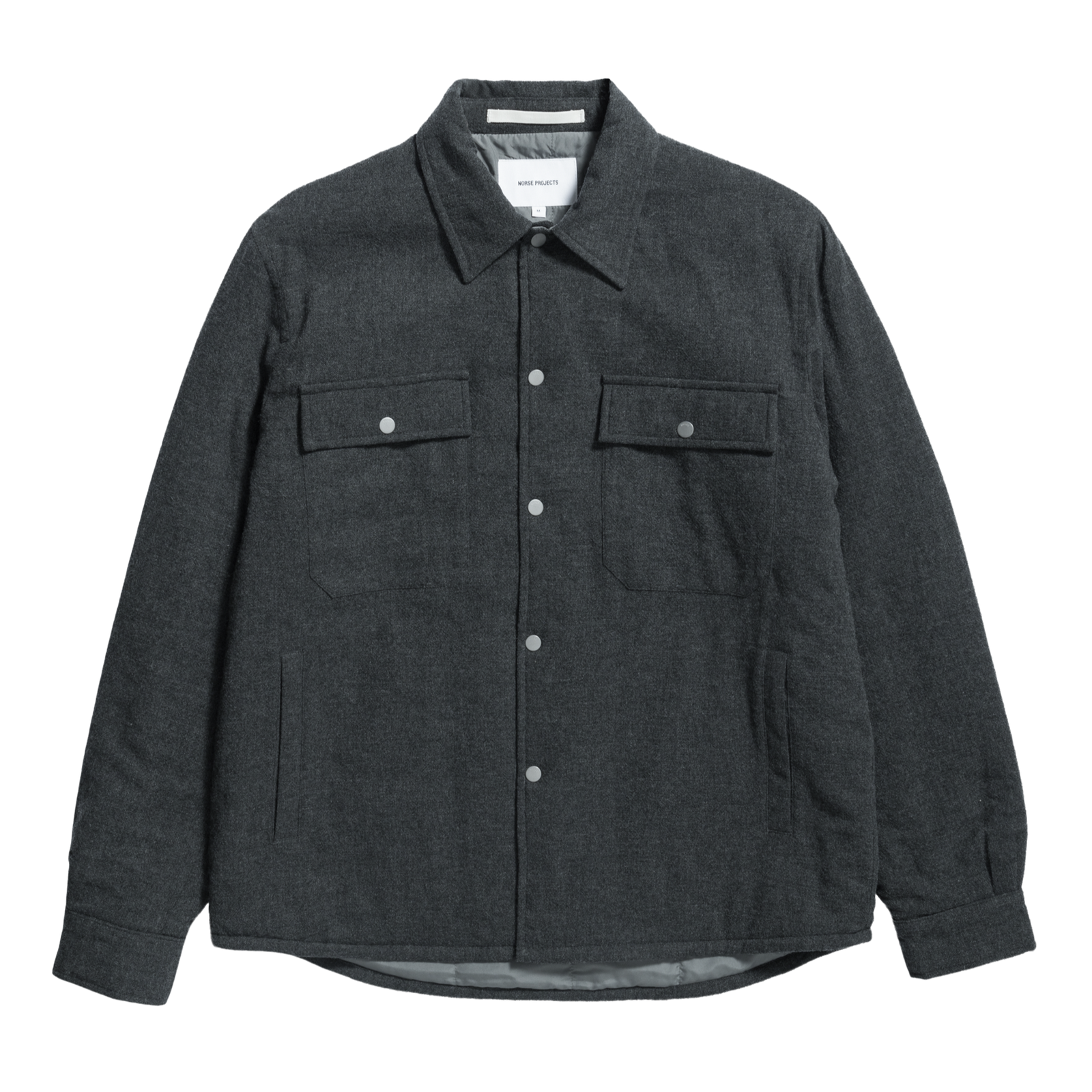 Norse Projects Hjalmer Insulated Wool Overshirt - Charcoal Melange