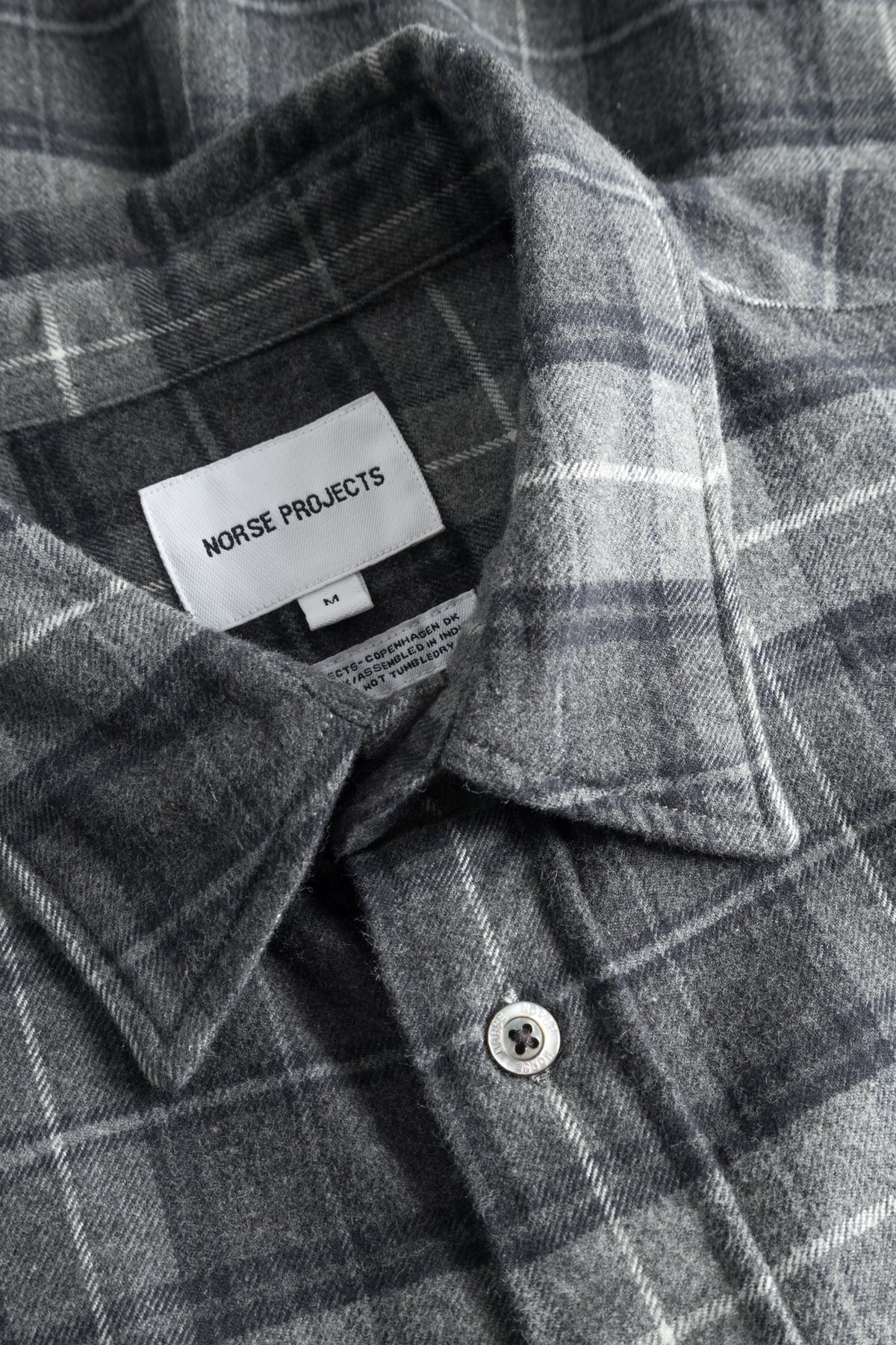 Norse Projects Osvald Flannel Check Shirt - Grey Melange