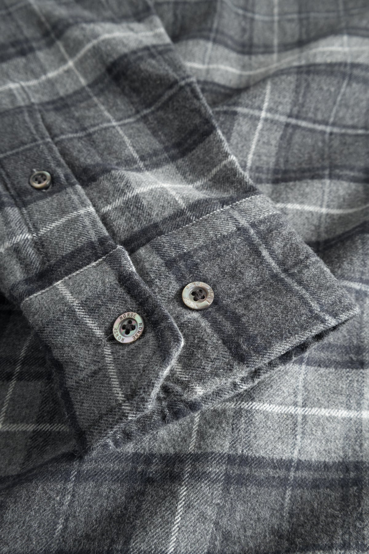 Norse Projects Osvald Flannel Check Shirt - Grey Melange