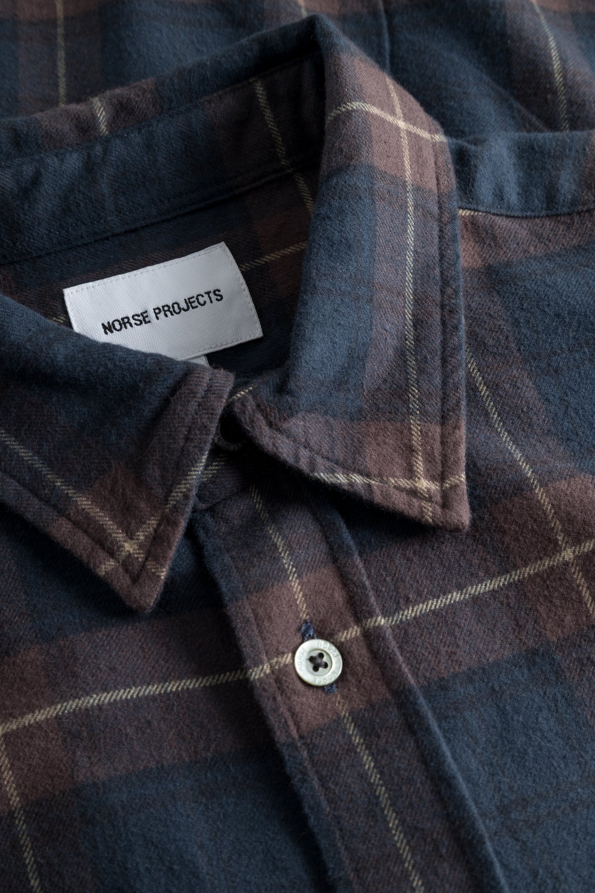 Norse Projects Osvald Flannel Check Shirt - Wine Red