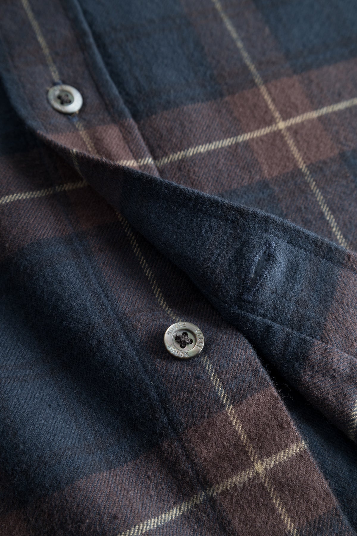 Norse Projects Osvald Flannel Check Shirt - Wine Red