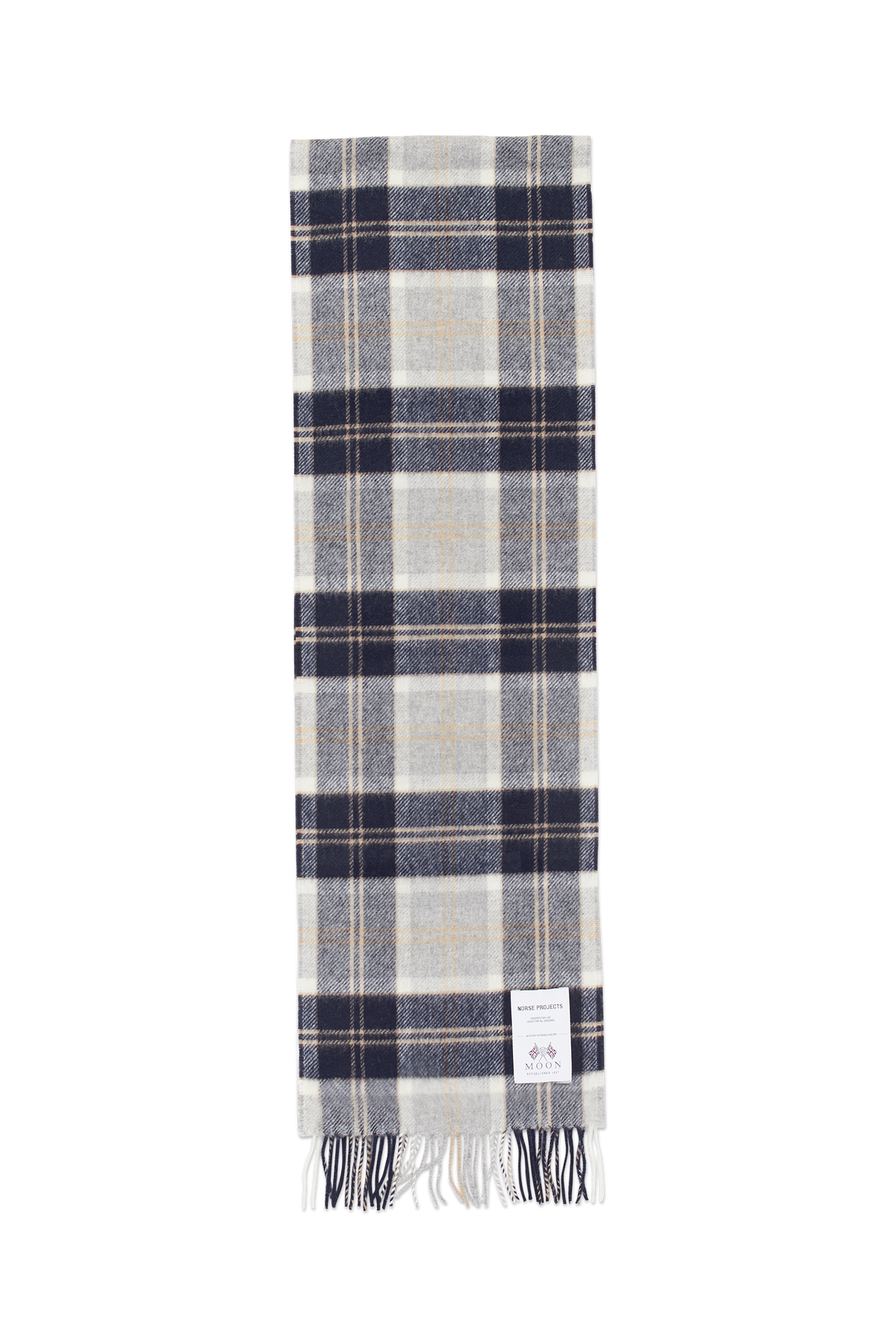 Norse Projects Moon Check Lambswool Scarf - Navy