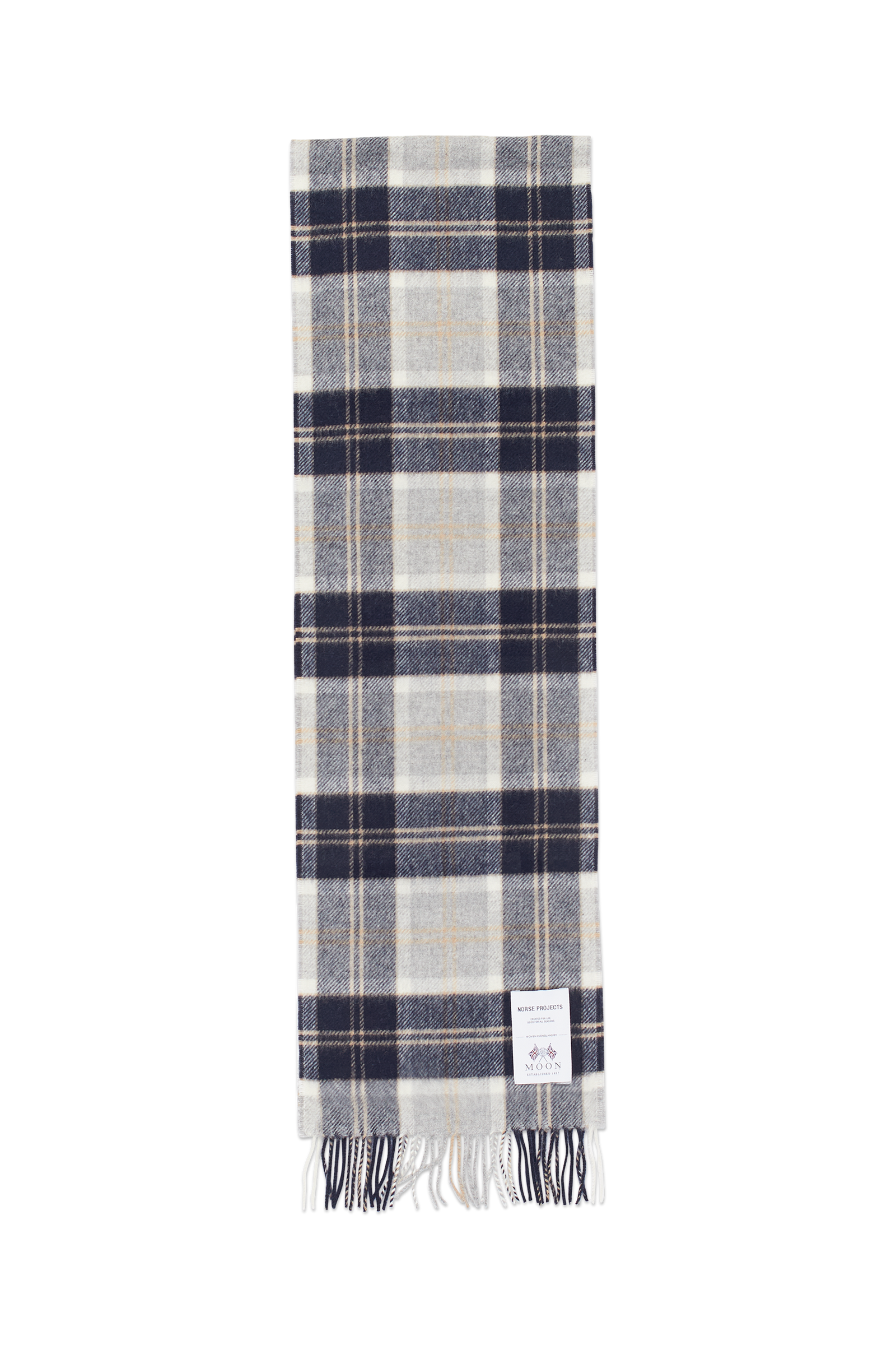 Norse Projects Moon Check Lambswool Scarf - Navy
