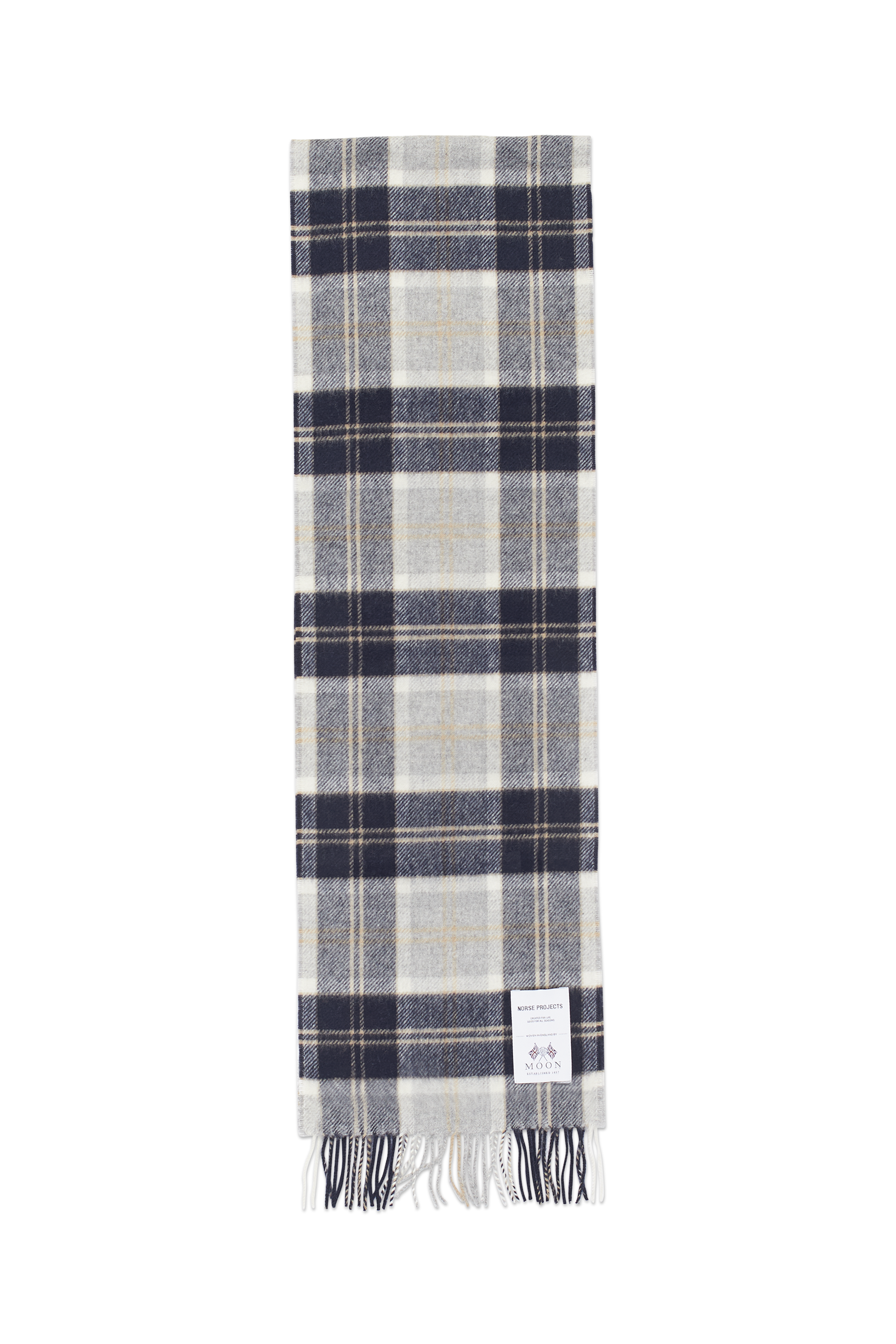 Norse Projects Moon Check Lambswool Scarf - Navy