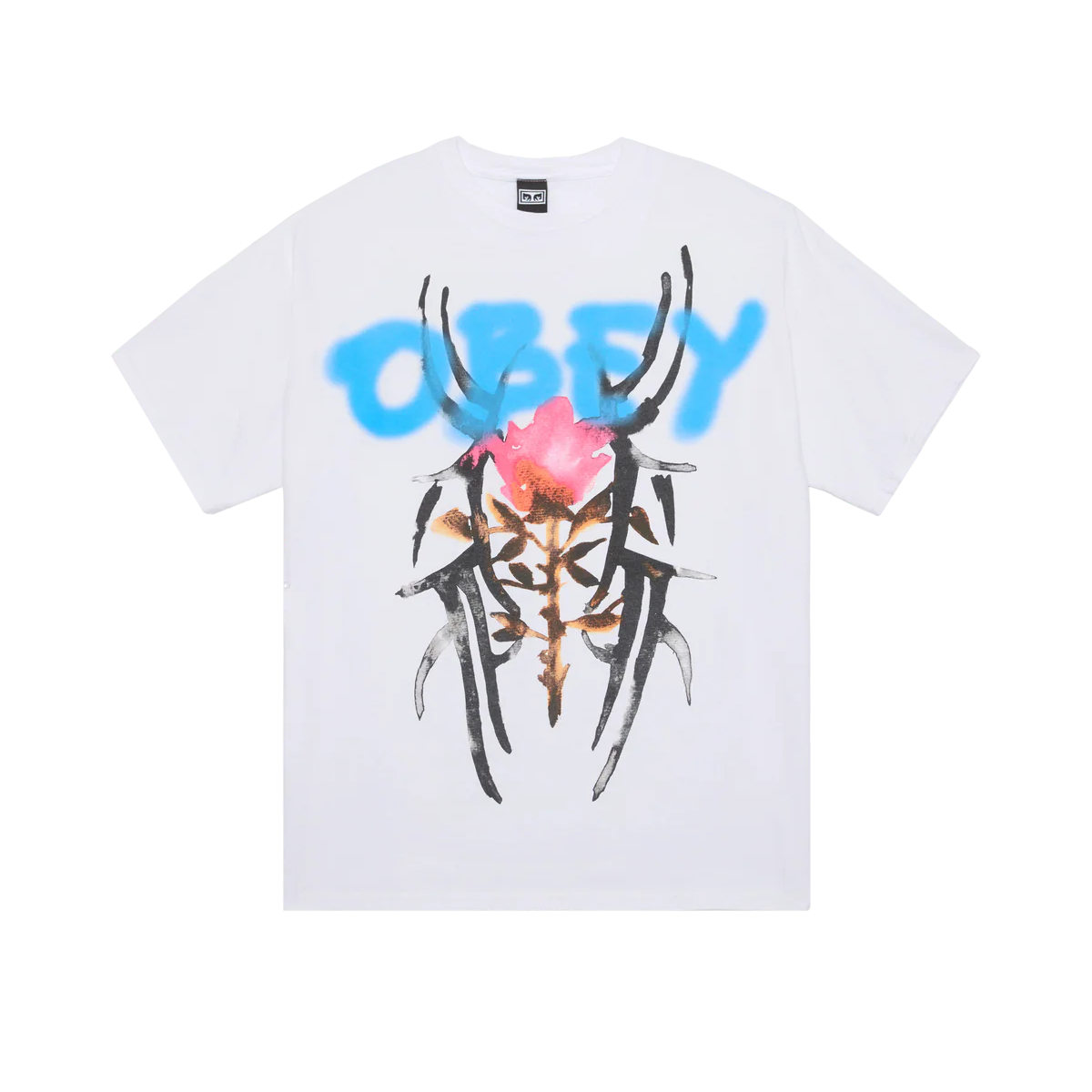 Obey Tribal Rose T-Shirt - Pigment Vintage White