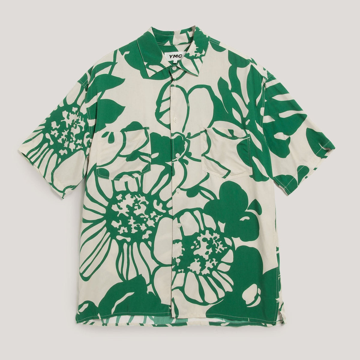 YMC Mitchum Shirt - Ecru / Green