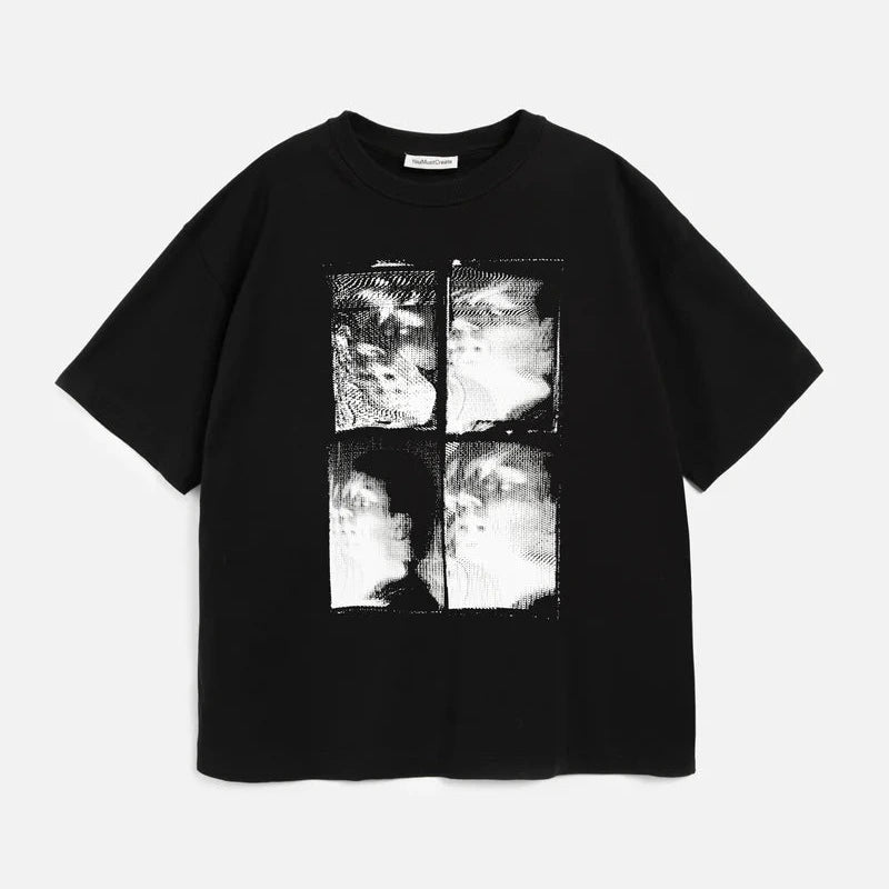 YMC Triple T-Shirt Faces - Black