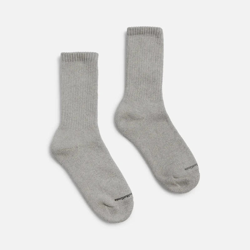 YMC Solid Socks - Grey Marl