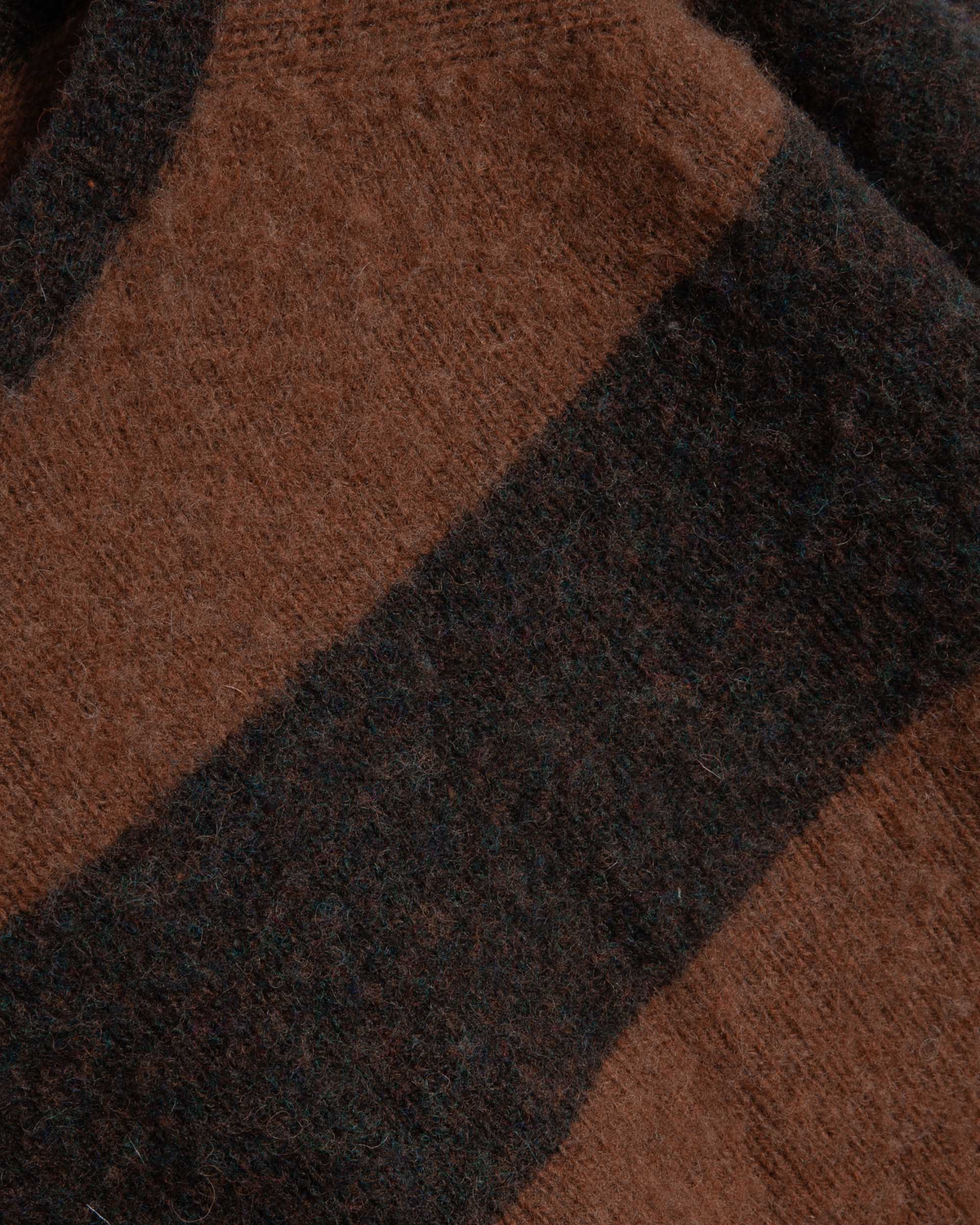 YMC Suedehead Stripe Crew Knit - Brown Stripe