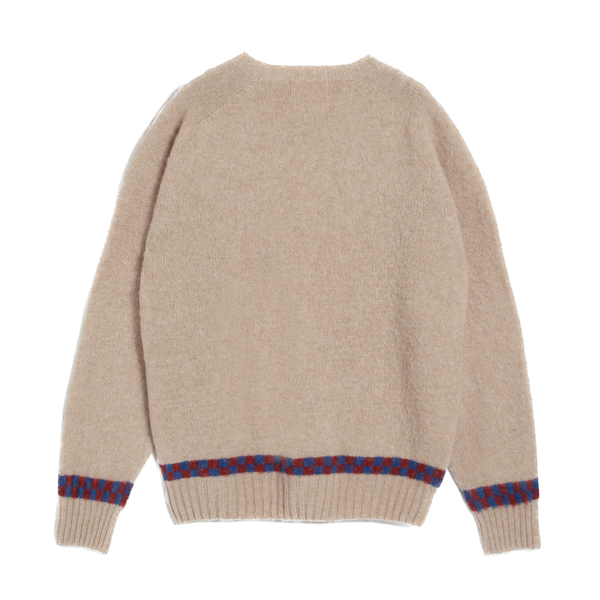 YMC Suedehead Checker Crew Knit - Ecru