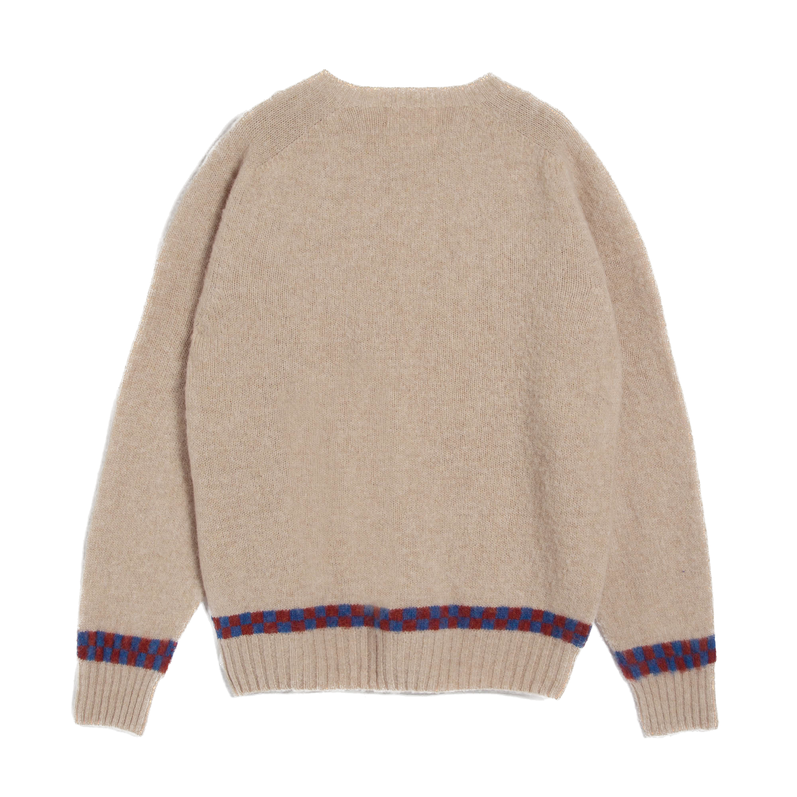YMC Suedehead Checker Crew Knit - Ecru