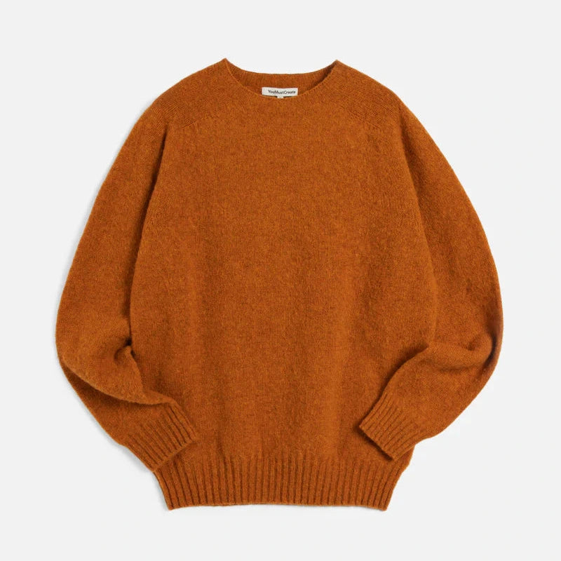 YMC Suedehead Crew Knit - Orange