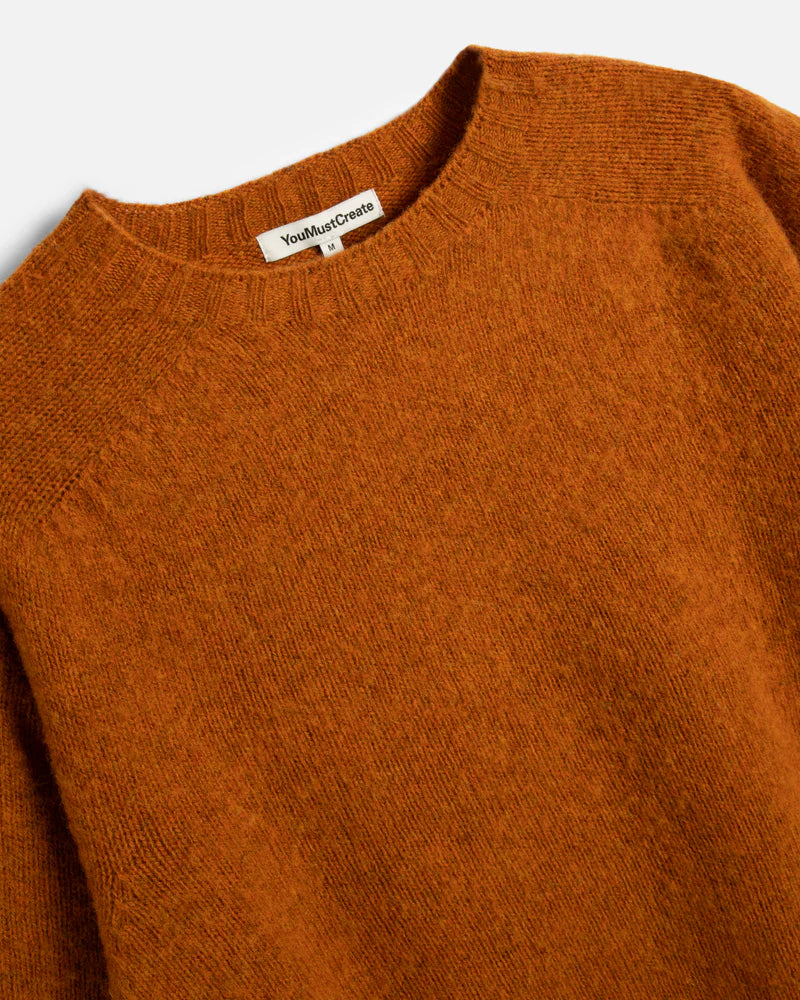 YMC Suedehead Crew Knit - Orange