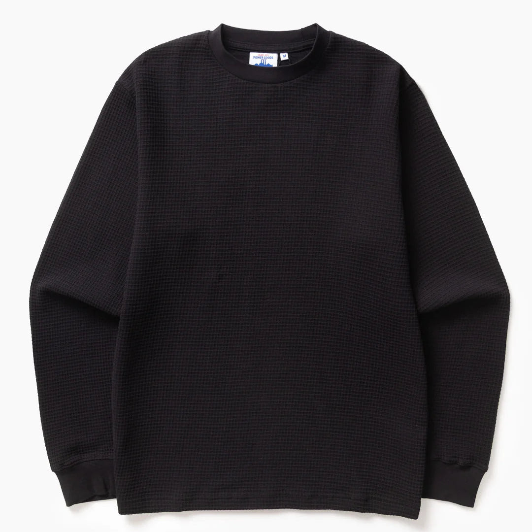 Power Goods Thermal Waffle LS T-Shirt - Black