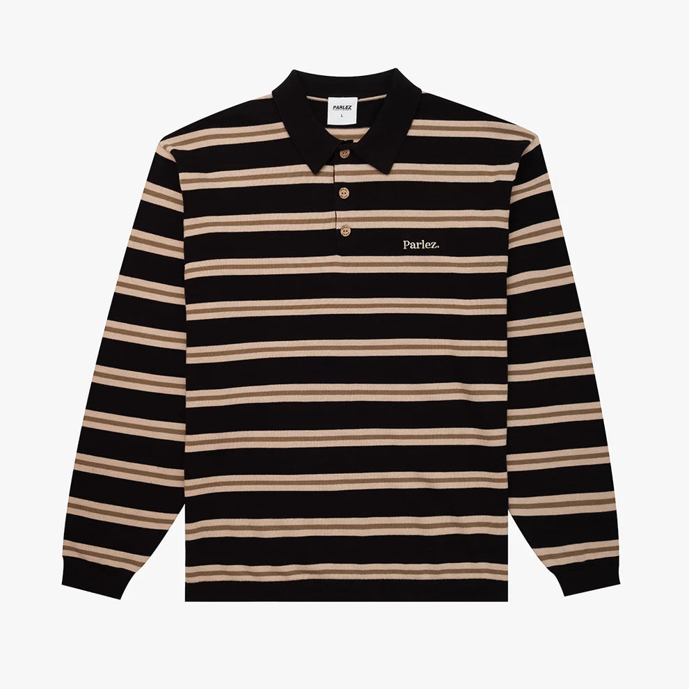 Parlez Aspen LS Polo Knit - Black