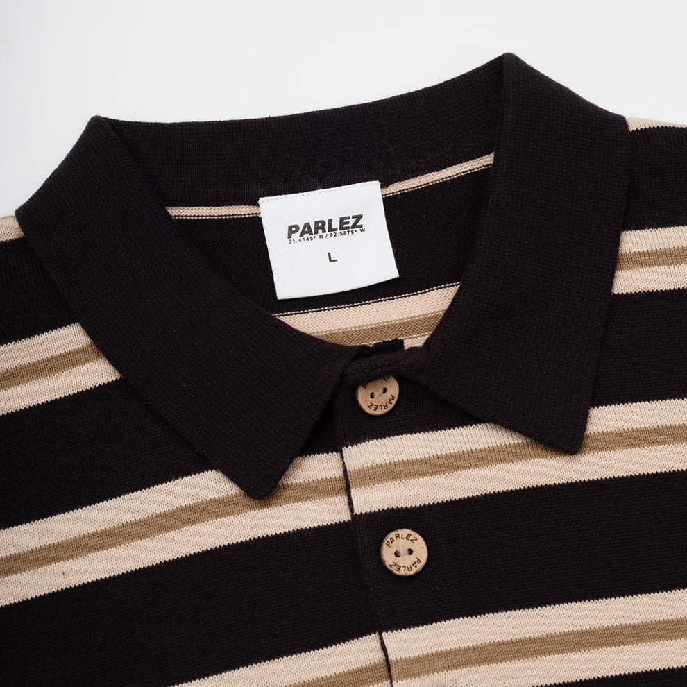 Parlez Aspen LS Polo Knit - Black