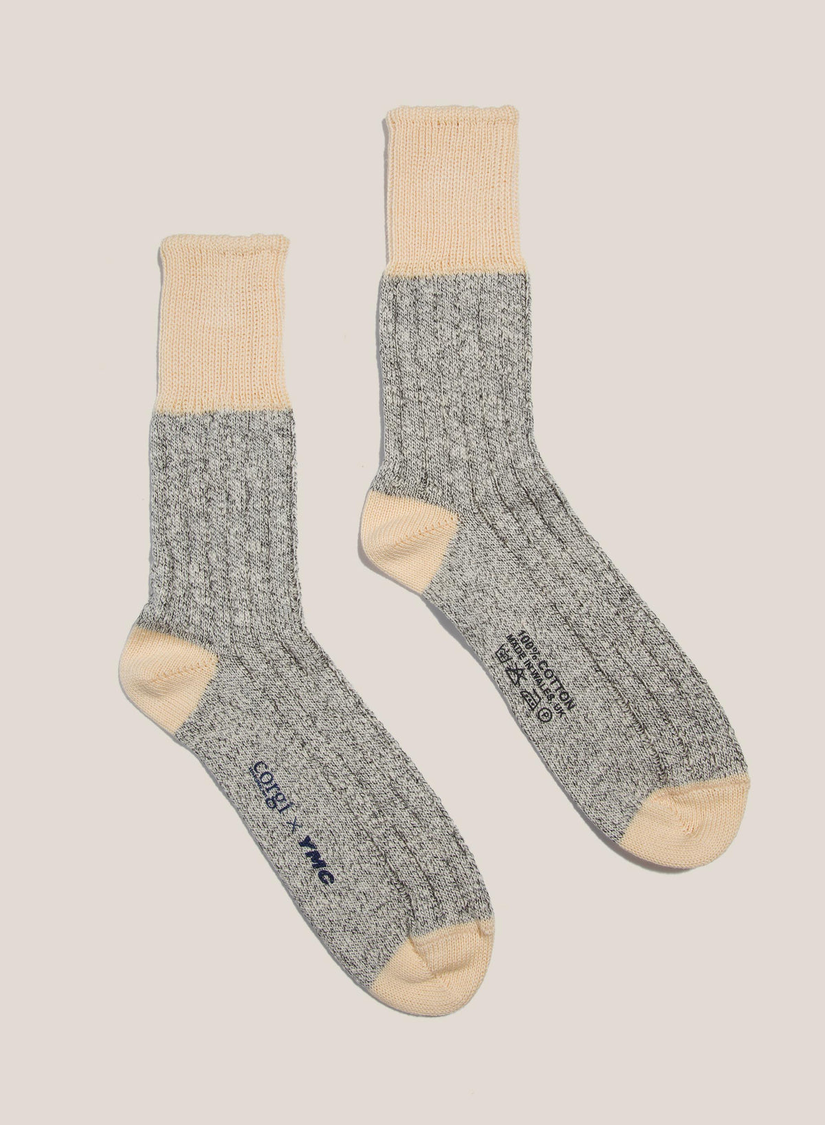YMC Work Sock - Black Marl