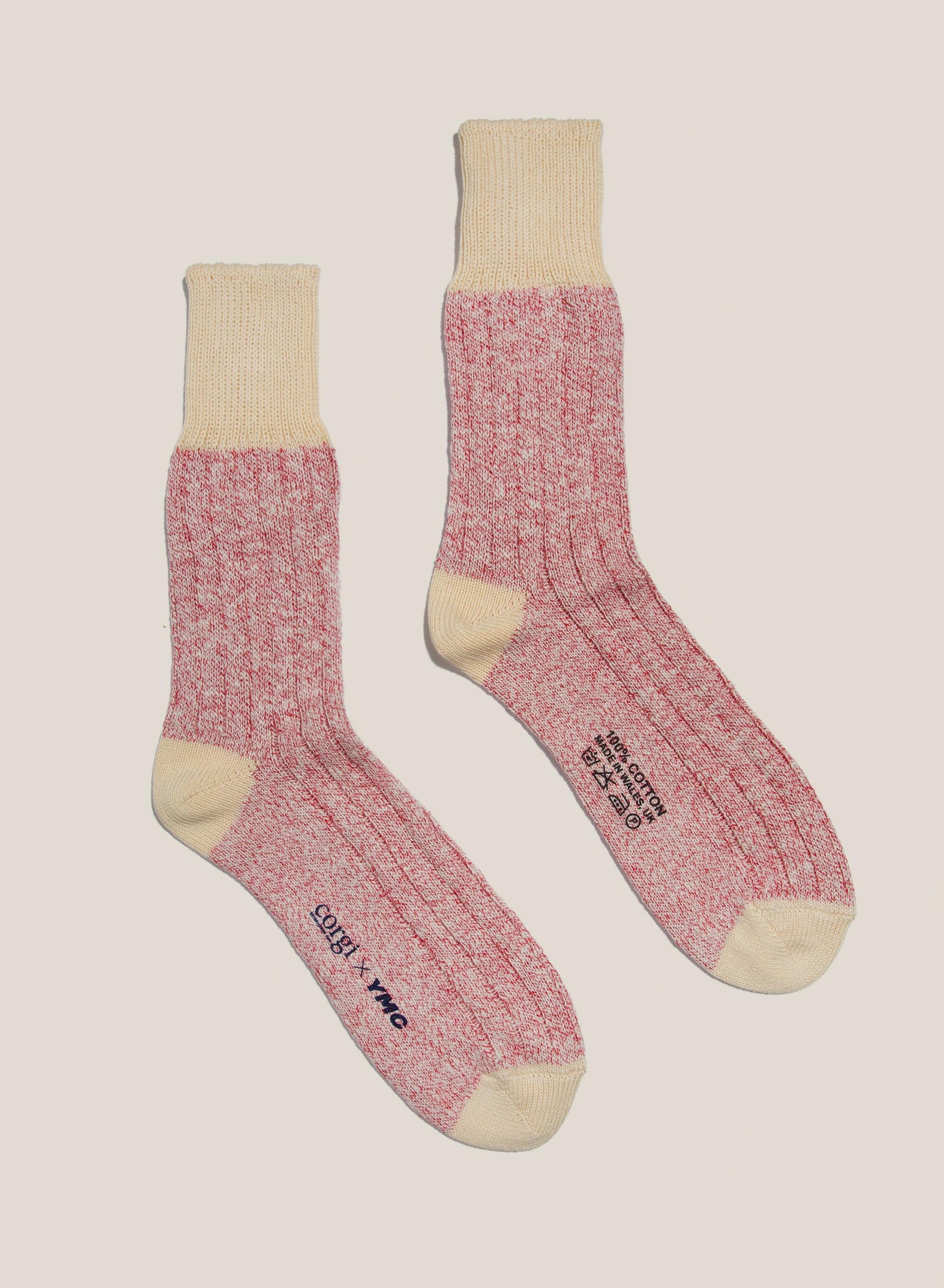 YMC Work Sock - Red Marl