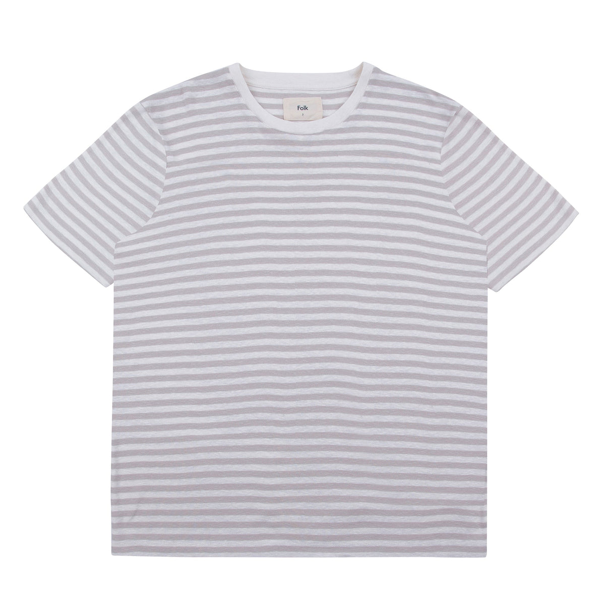 Folk Classic Stripe T-Shirt - Ash / Ecru