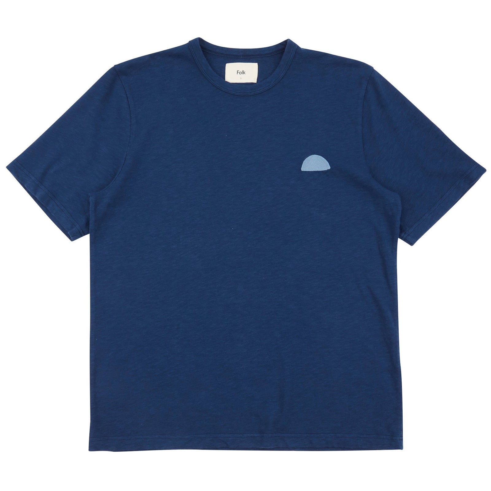 Folk Slub T-Shirt - Ash Navy