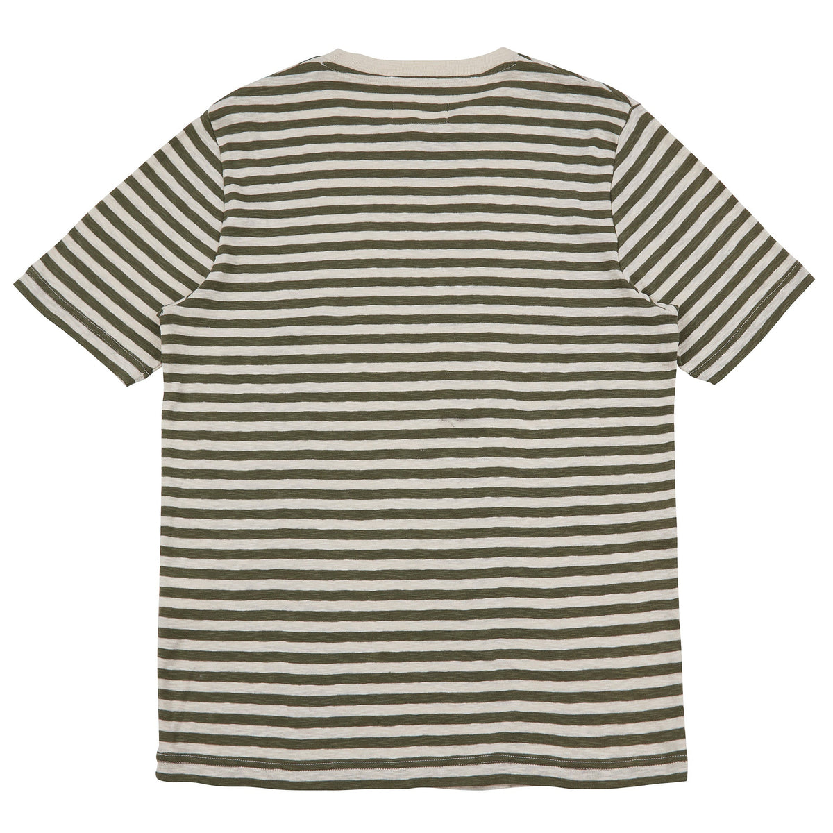 Folk Classic Stripe T-Shirt - Olive / Ecru