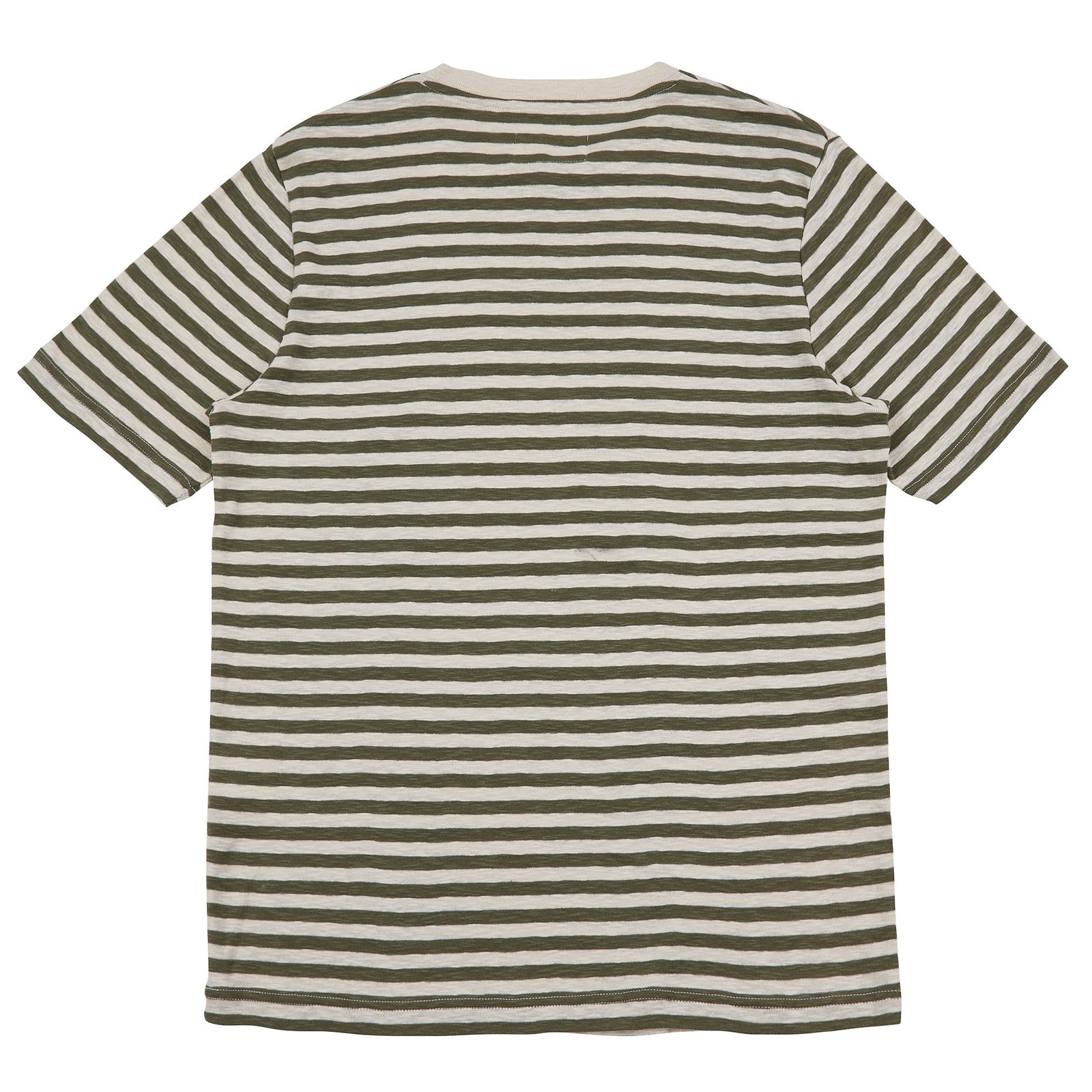 Folk Classic Stripe T-Shirt - Olive / Ecru