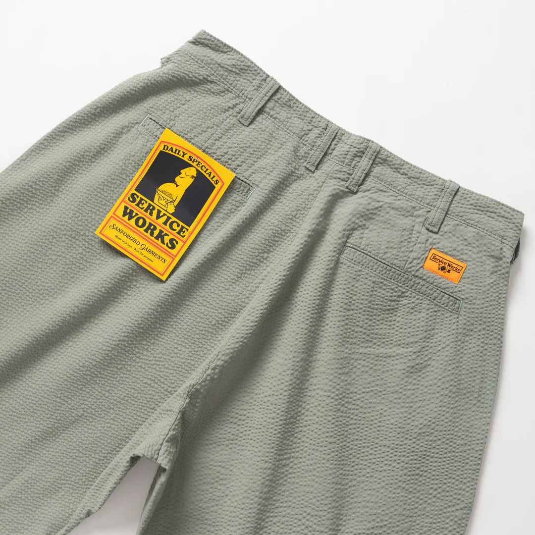 Service Works Seersucker Part Timer Shorts - Sage