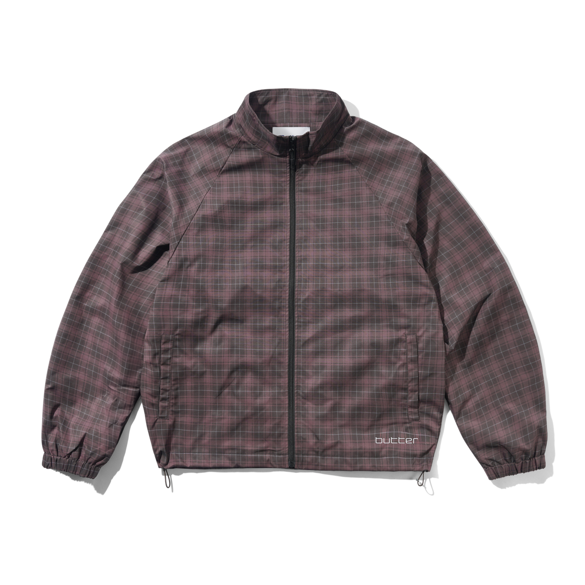 Butter Goods Plaid Nylon Jacket - Burgundy