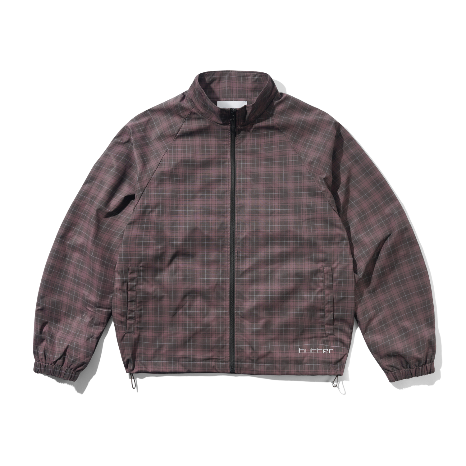 Butter Goods Plaid Nylon Jacket - Burgundy