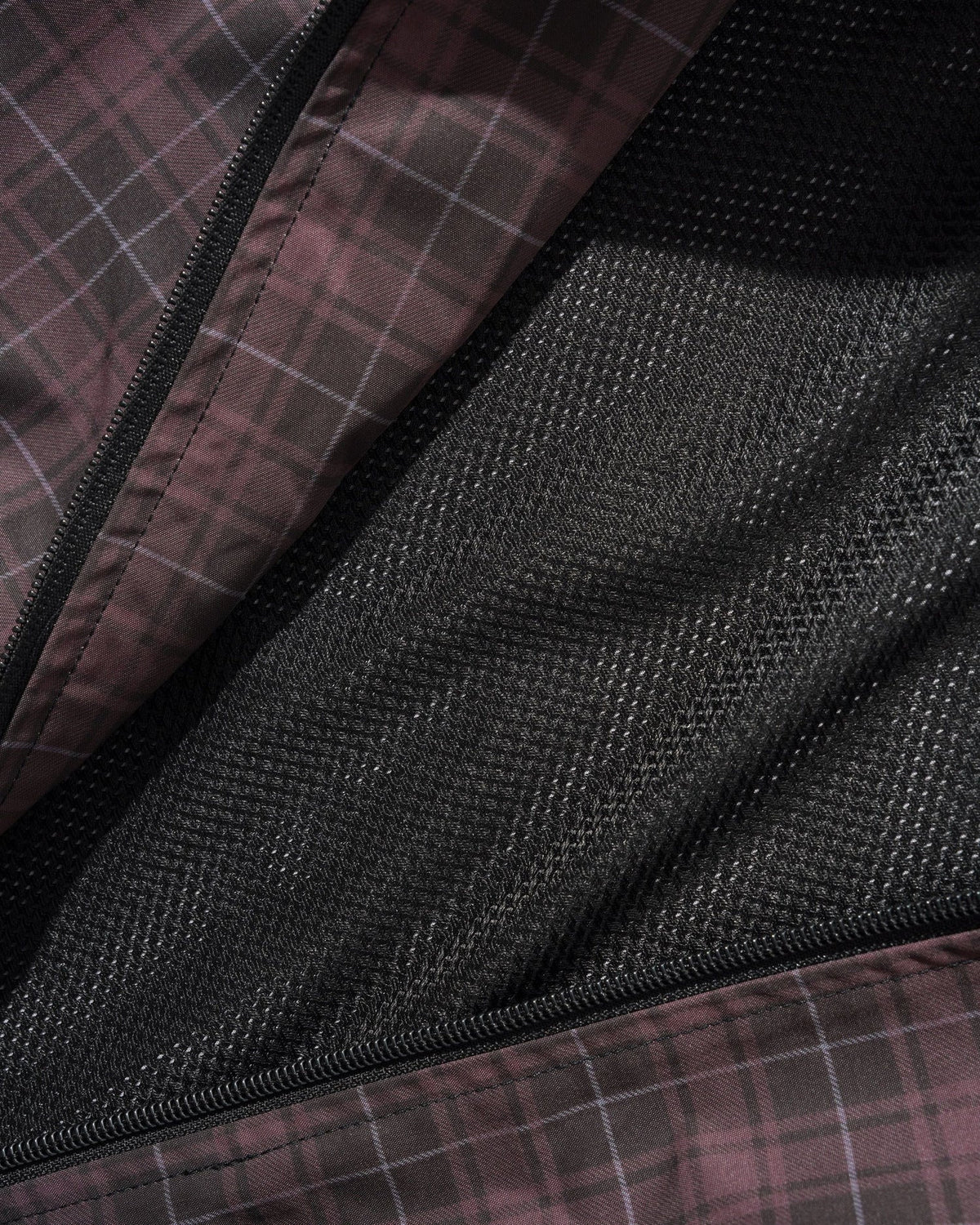 Butter Goods Plaid Nylon Jacket - Burgundy