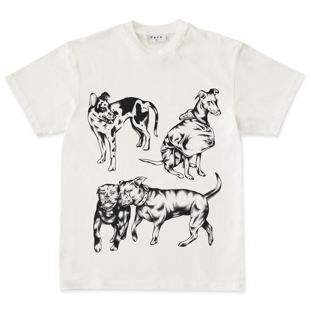 Skate Cafe Pooch T-Shirt - Cream