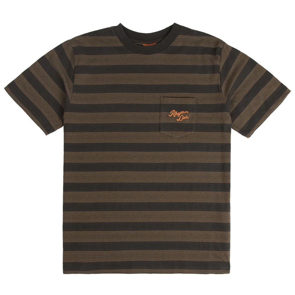 Rhythm Jacquard Stripe T-Shirt - Olive