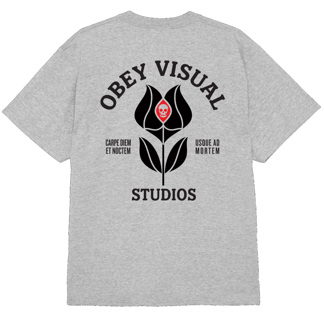 Obey Visual Studios Flower T-Shirt - Heather Grey
