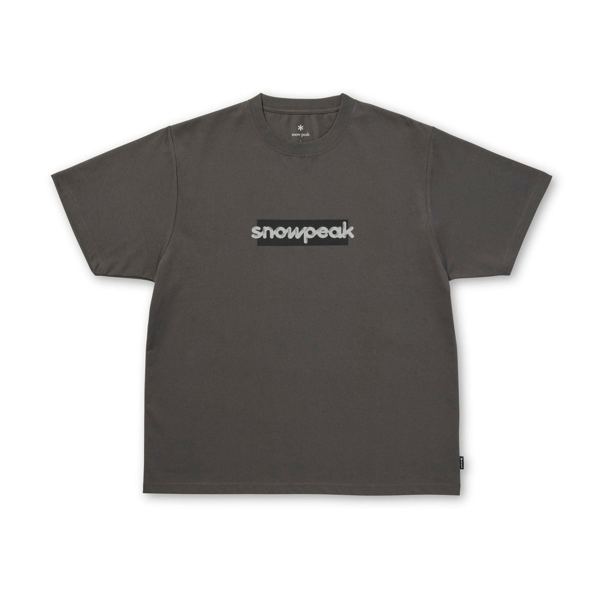Snow Peak Reflective Typography T-Shirt - Charcoal