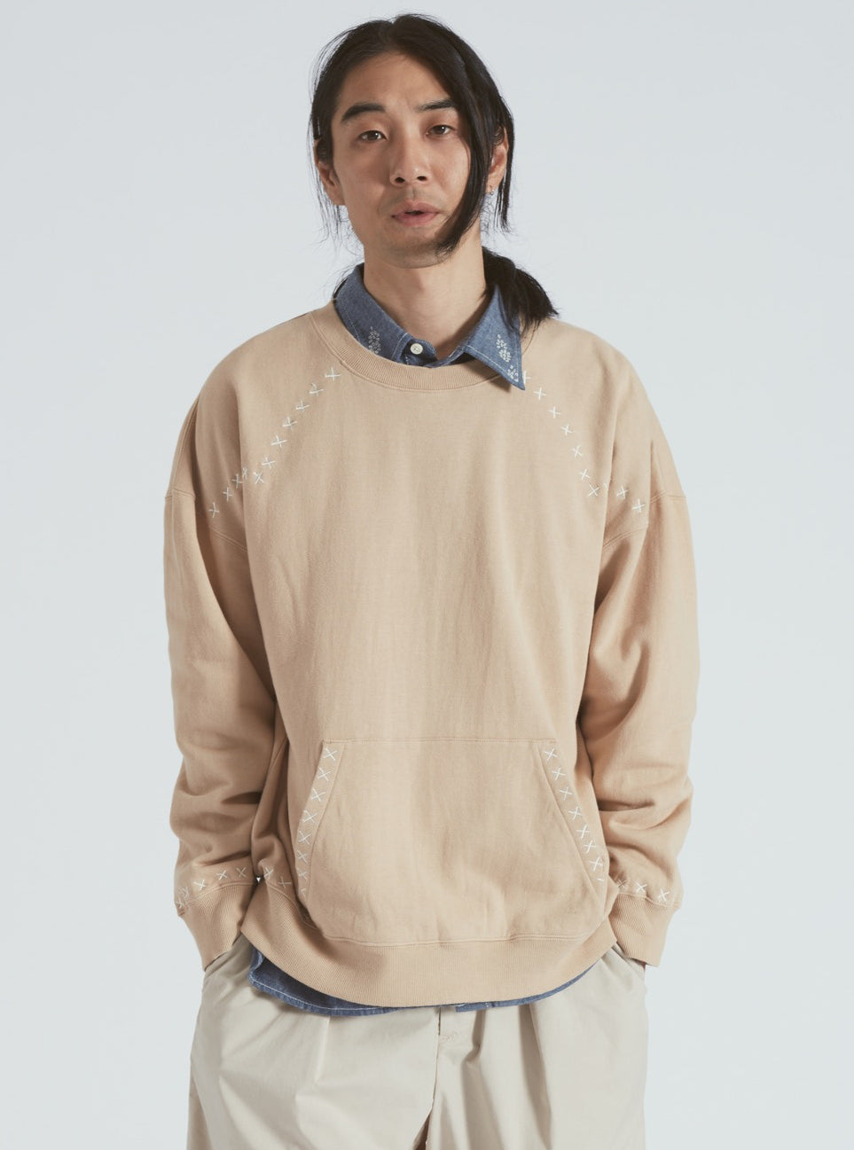 Universal Works LS Loose Crew - Sand