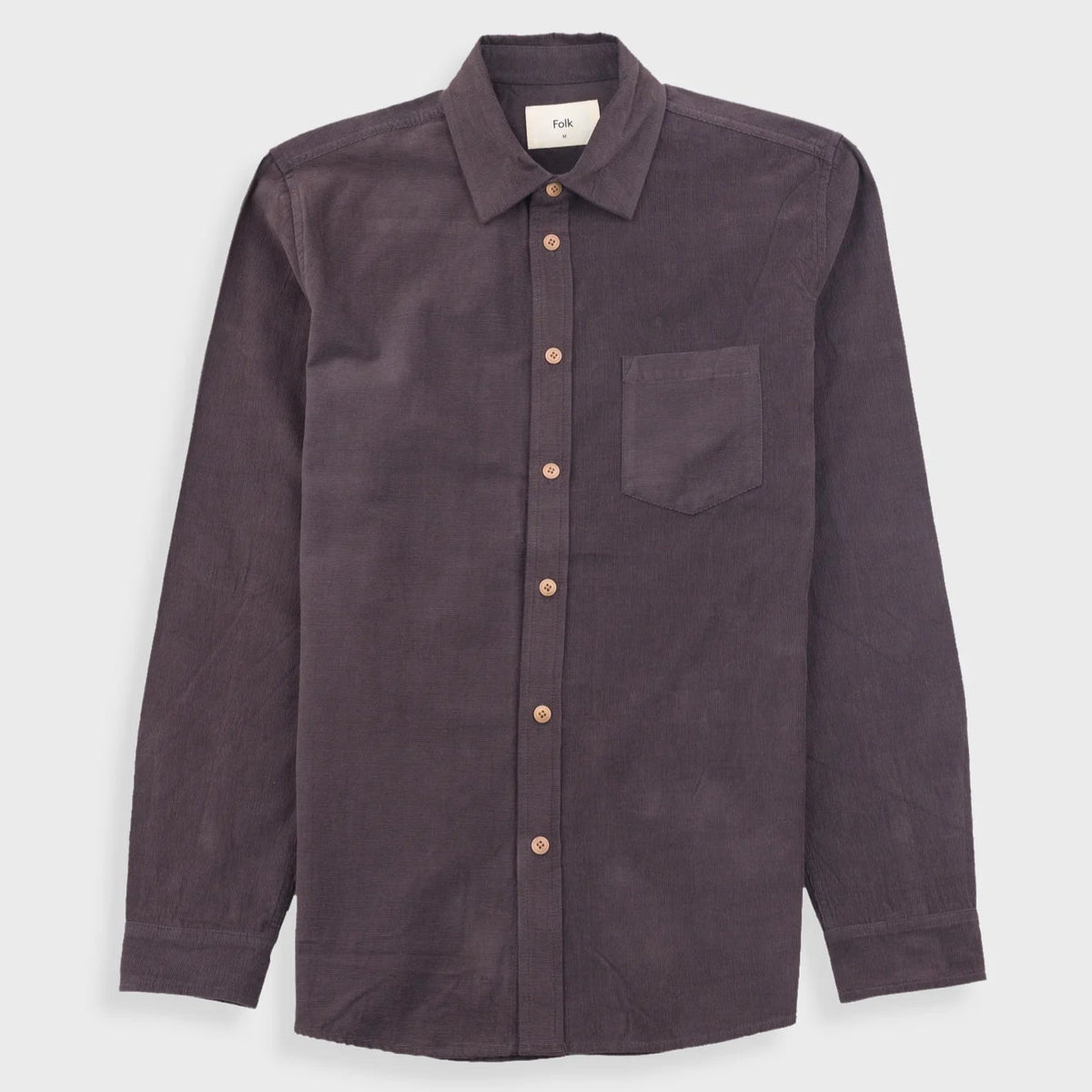 Folk Direction Babycord Shirt - Black Grape