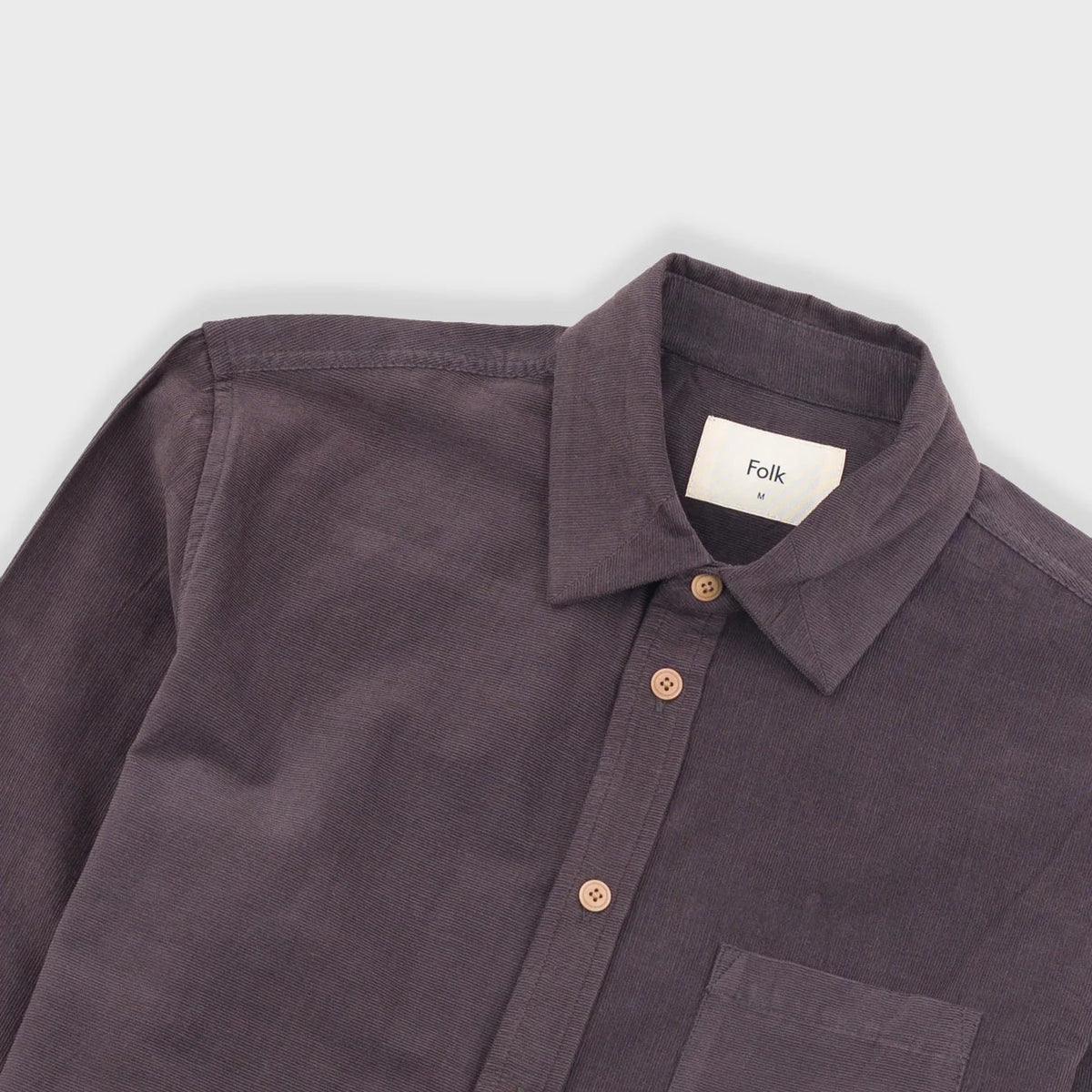 Folk Direction Babycord Shirt - Black Grape
