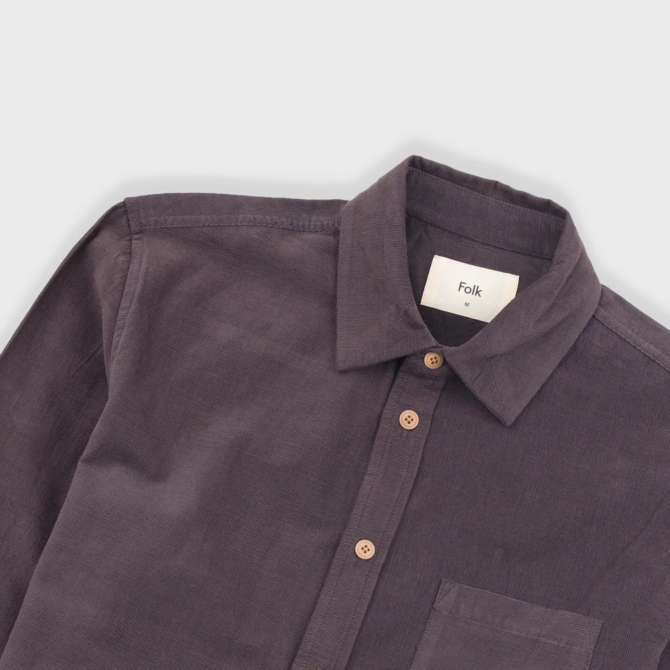 Folk Direction Babycord Shirt - Black Grape