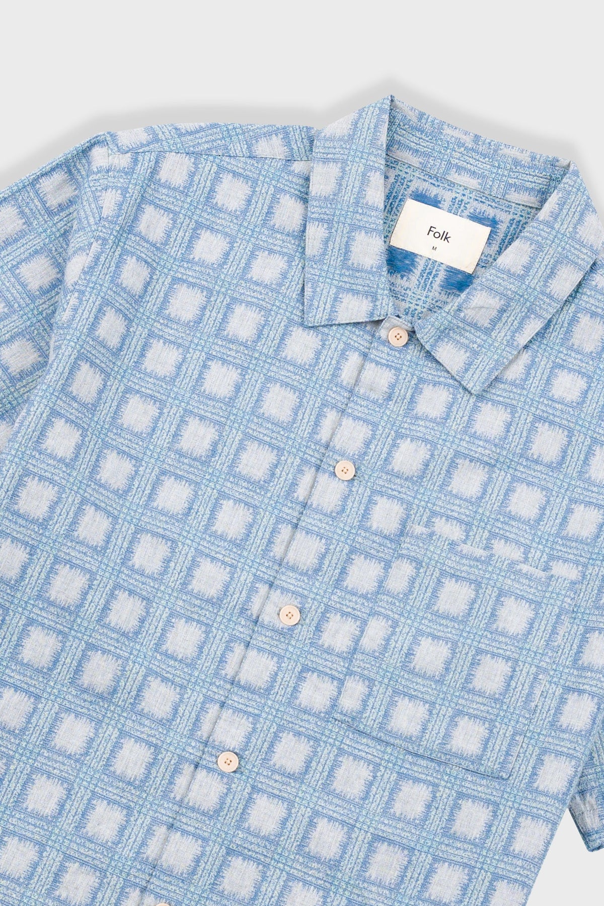 Folk Gabe Shirt - Blue Tile Tapestry