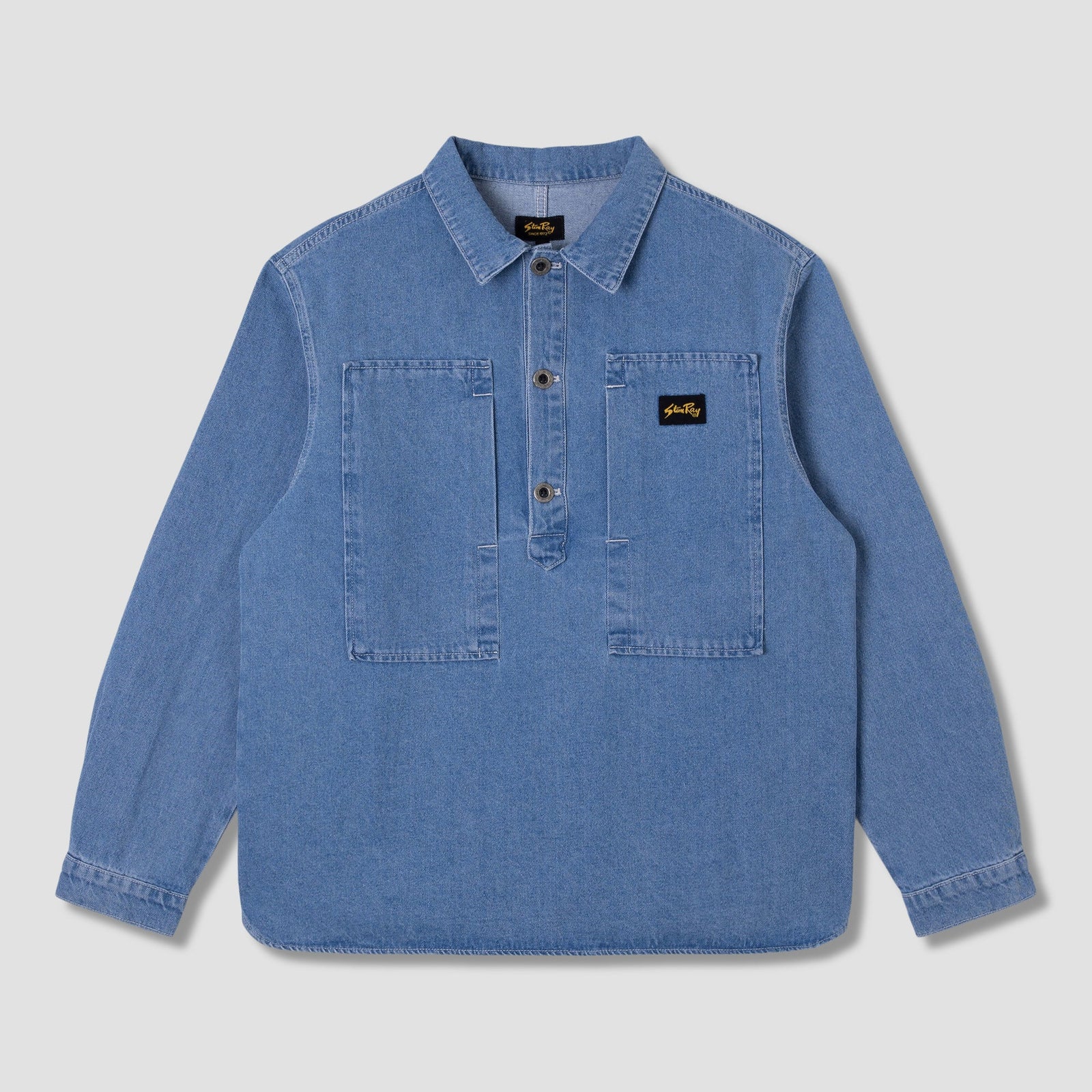 Stan Ray Painters Pop Over Shirt - Mid Stone Denim
