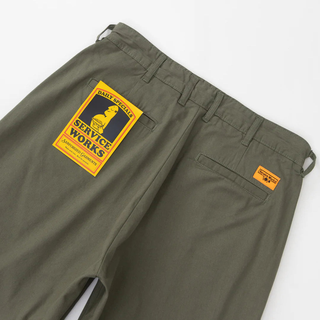 Service Works Twill Part Timer Shorts - Olive