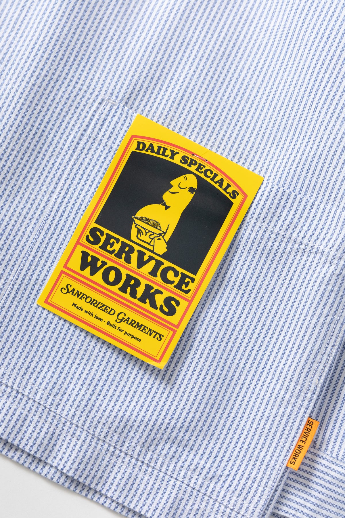 Service Works Waiter Shirt - Oxford Blue Stripe