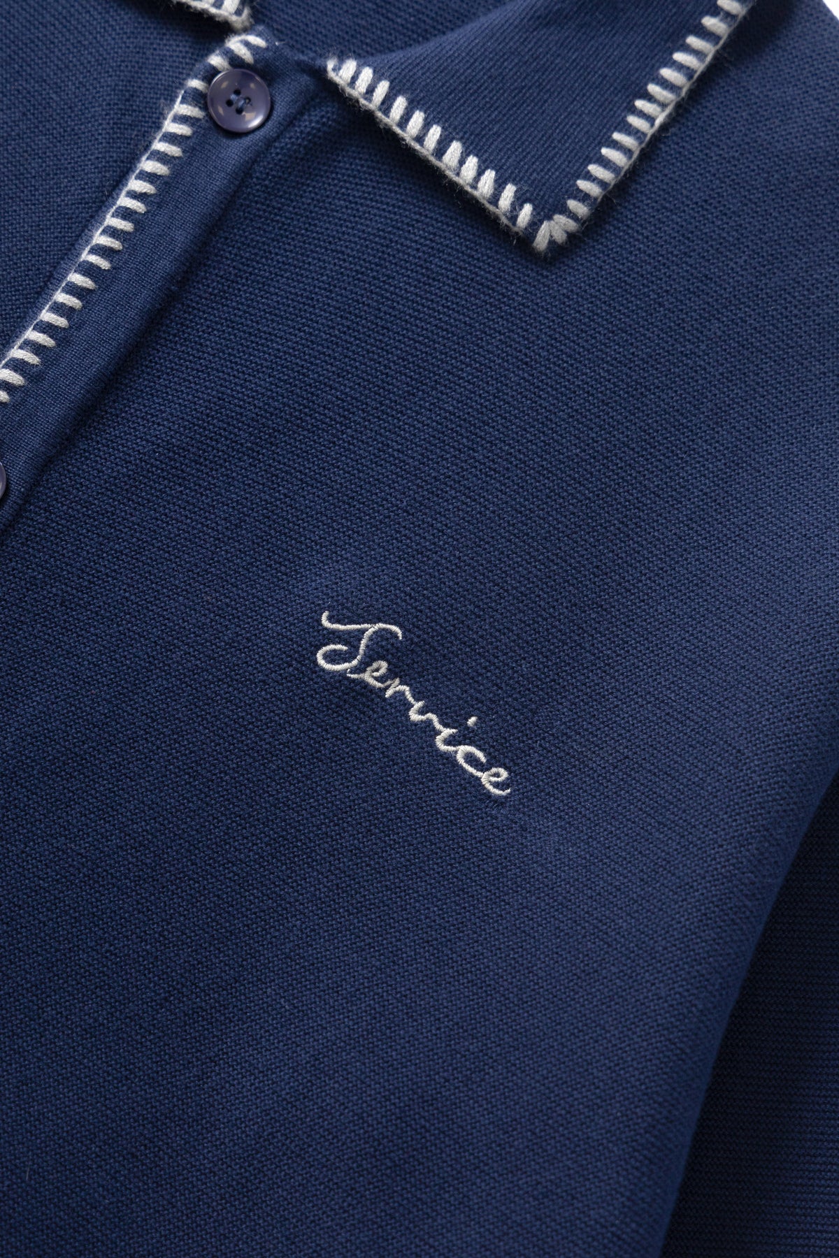 Service Works Blanket Stitch Cardigan - Navy