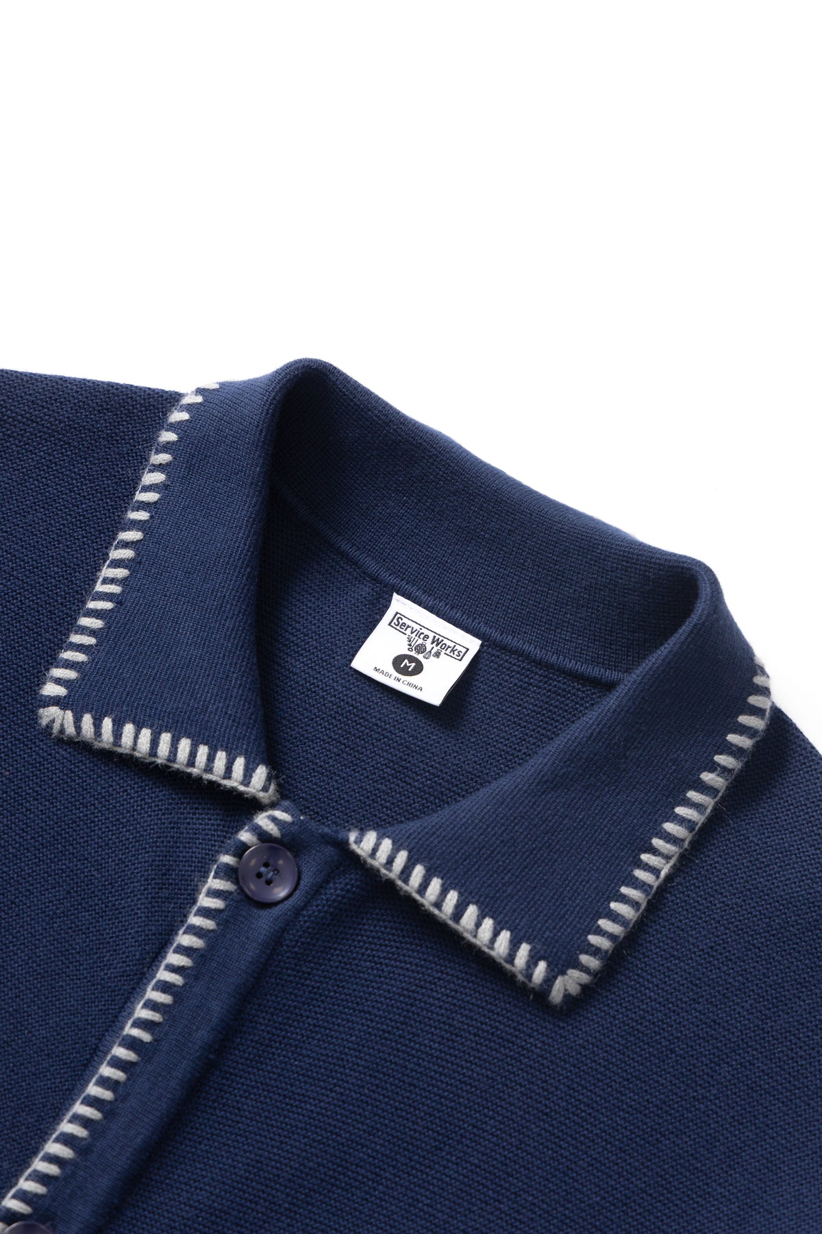 Service Works Blanket Stitch Cardigan - Navy