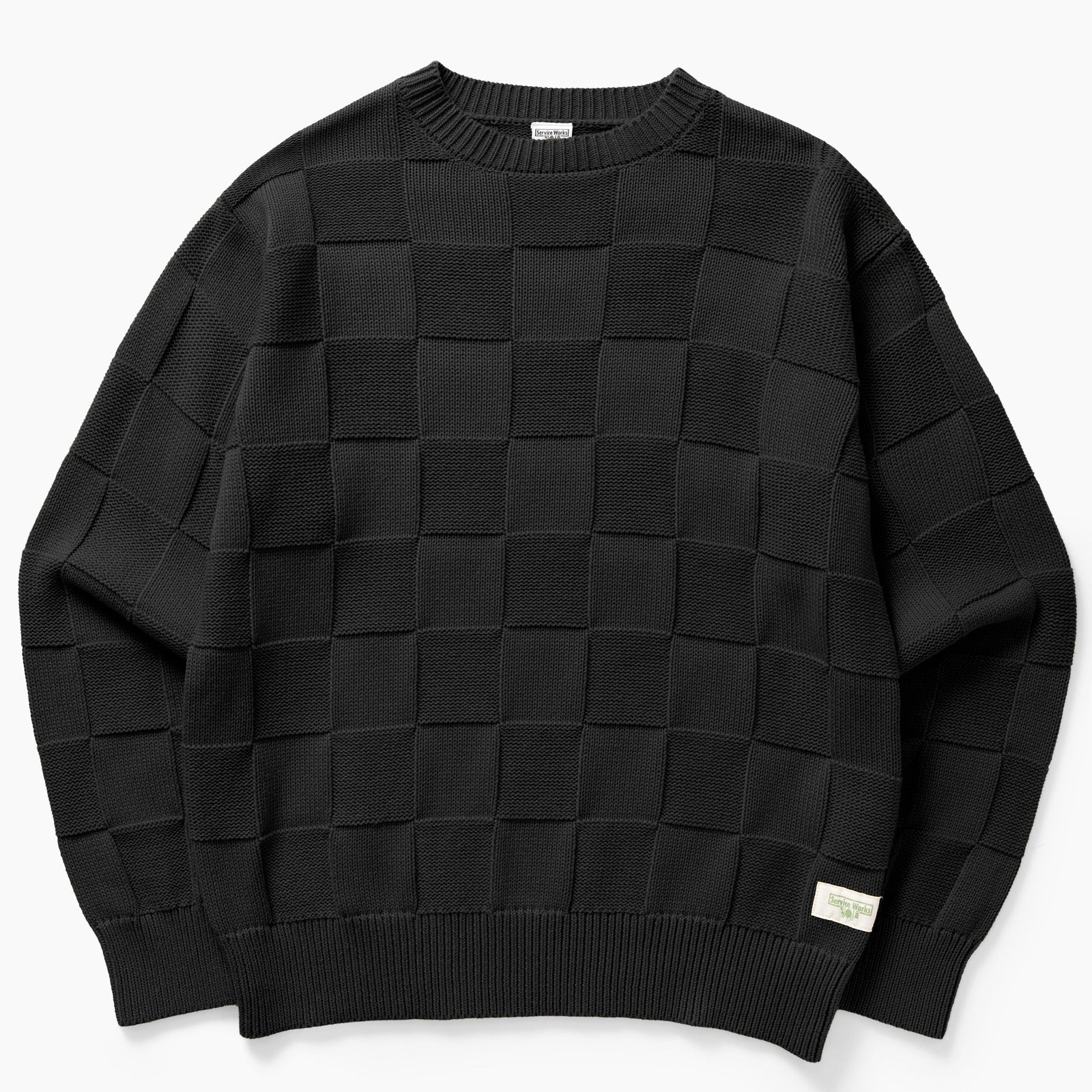 Service Works Check Knit Crewneck - Black