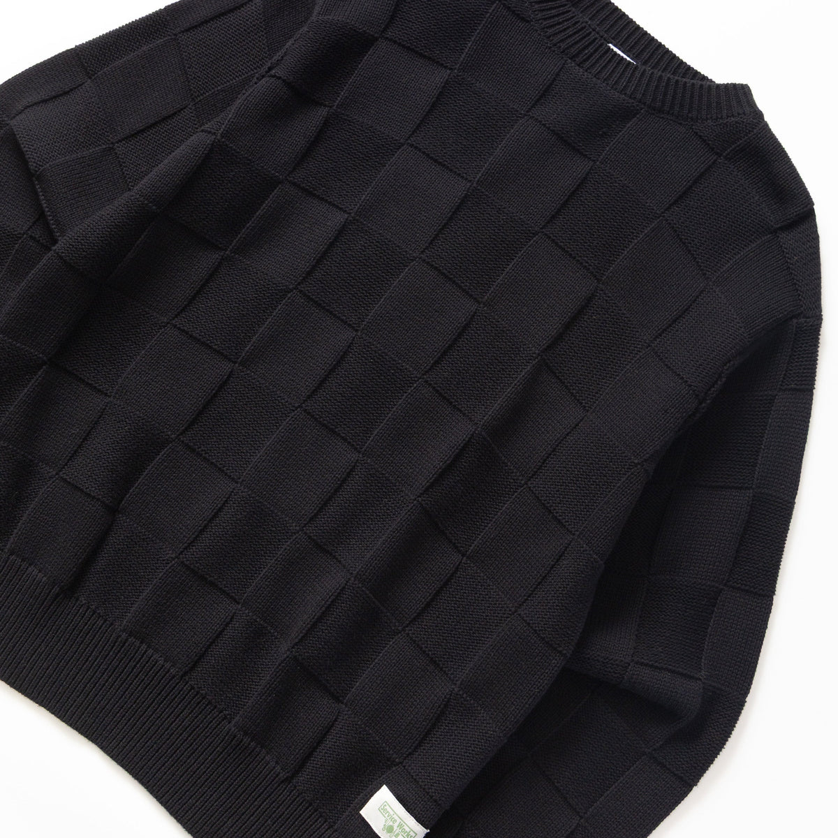 Service Works Check Knit Crewneck - Black