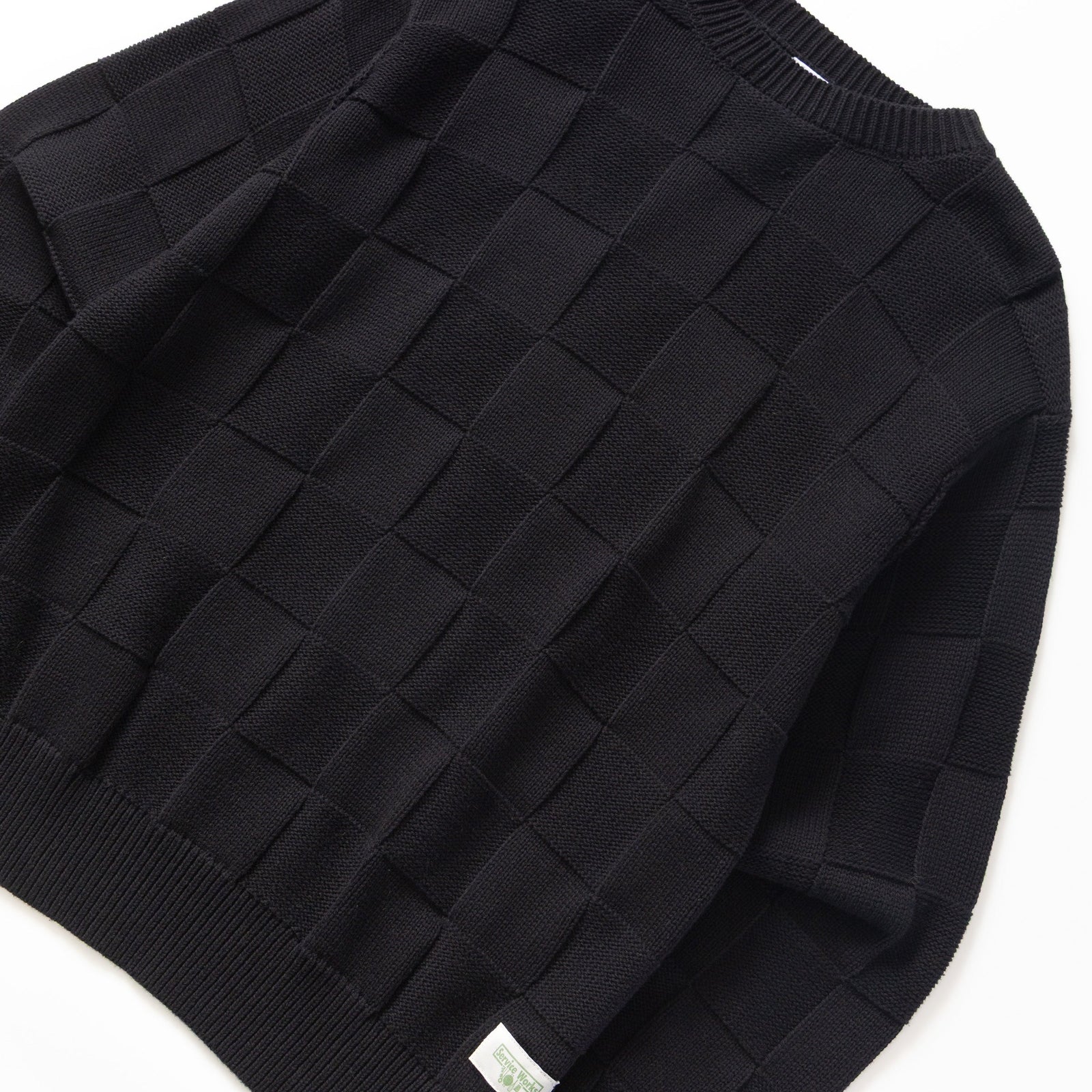 Service Works Check Knit Crewneck - Black