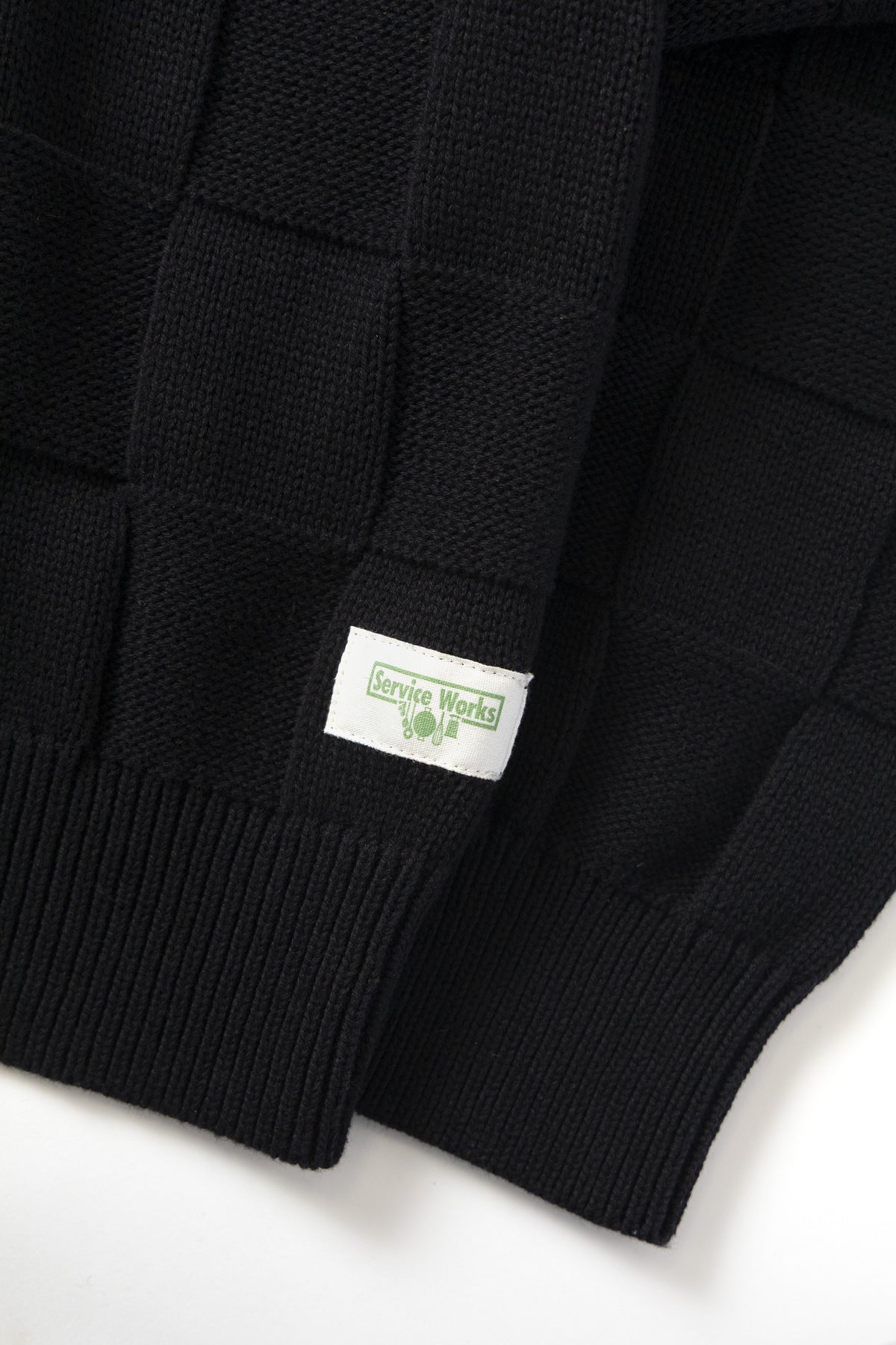 Service Works Check Knit Crewneck - Black